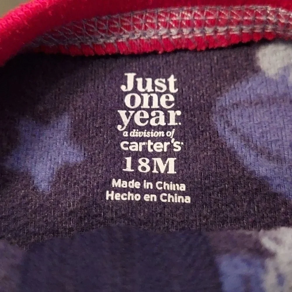 Carter's Blue Dinosaur Footed Pajamas 18M